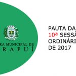 Pauta da 10ª sessão ordinária de 2017