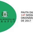 PAUTA DA 14ª SESSÃO ORDINÁRIA DE 2017  Em atenção ao que dispõe o artigo 182 e parágrafo único do Regimento Interno, torna-se pública a Pauta da 14ª Sessão Ordinária do […]