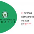 PAUTA DA 2ª SESSÃO EXTRAORDINÁRIA DE 2018 Em atenção ao que dispõe o artigo nº 228, Parágrafo Único inciso I, art. 227, e art. 229 do Regimento Interno desta Casa, […]