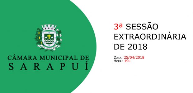 PAUTA DA 3ª SESSÃO EXTRAORDINÁRIA DE 2018 Em atenção ao que dispõe o artigo nº 228, Parágrafo Único inciso I, art. 227, e art. 229 do Regimento Interno desta Casa, […]