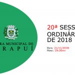 Pauta da 20ª sessão ordinária de 2018
