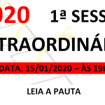 Pauta da 1ª Sessão extraordinária de 2020