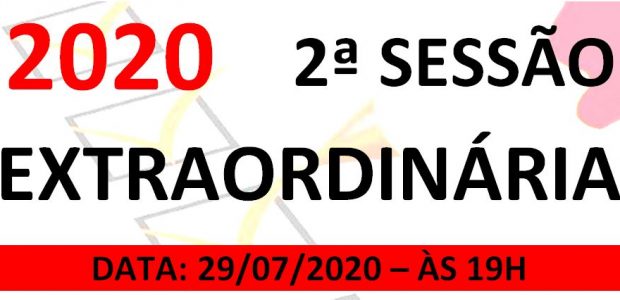 PAUTA DA 2ª SESSÃO EXTRAORDINÁRIA DE 2020 Em atenção ao que dispõe o artigo nº 228, Parágrafo Único inciso I, art. 227, e art. 229 do Regimento Interno desta Casa, […]