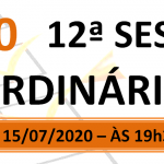 Pauta da 12ª sessão ordinária de 2020