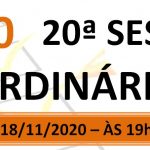 Pauta da 20ª sessão ordinária de 2020